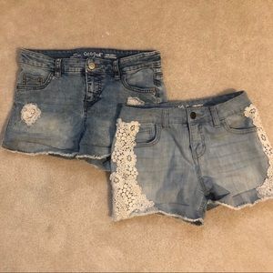 Cat & Jack girls jean shorts (2!)